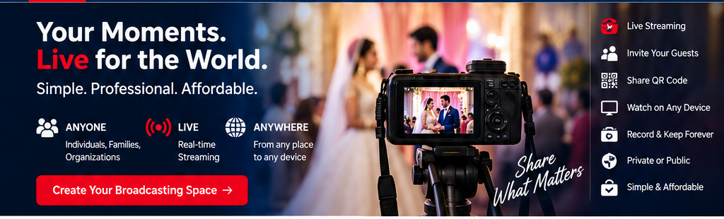 Your Moments. Live for the World. GoBroadcastingLive.com launch banner
